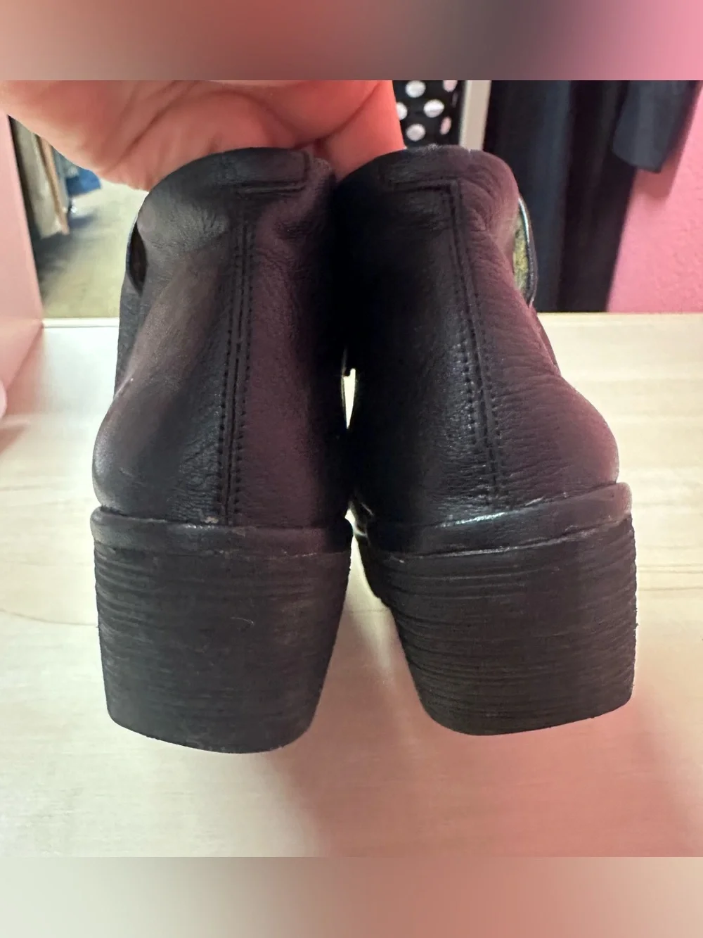 Fly London Yip Black Wedge Leather Ankle boots